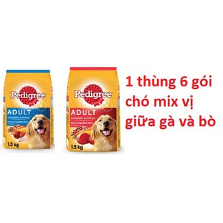 6 gói thức ăn chó lớn Pedigree 1,5kg mix vị