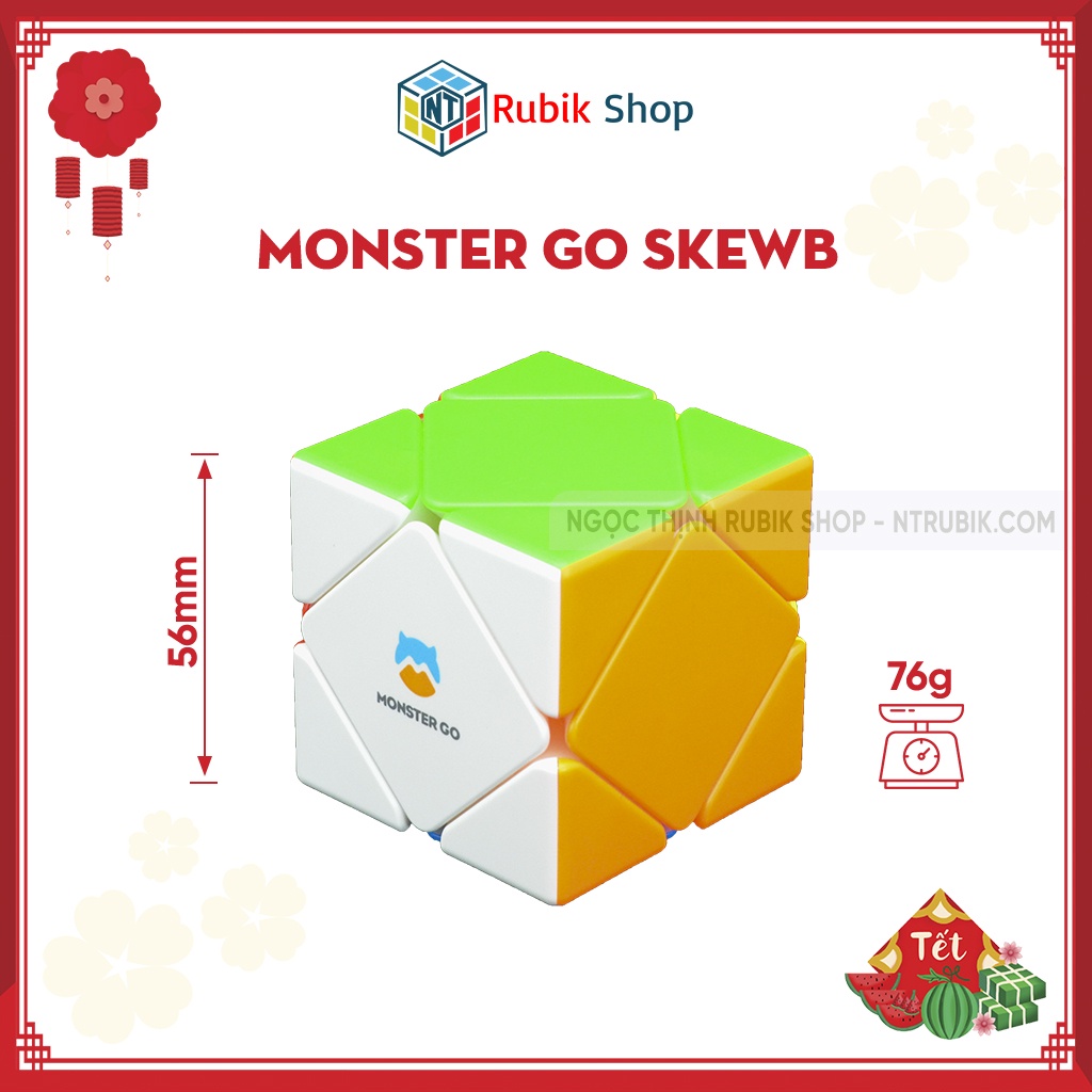 [Siêu hót Gan Monster Go] Rubik Biến thể 6 mặt GAN monster go Skewb Stickerless