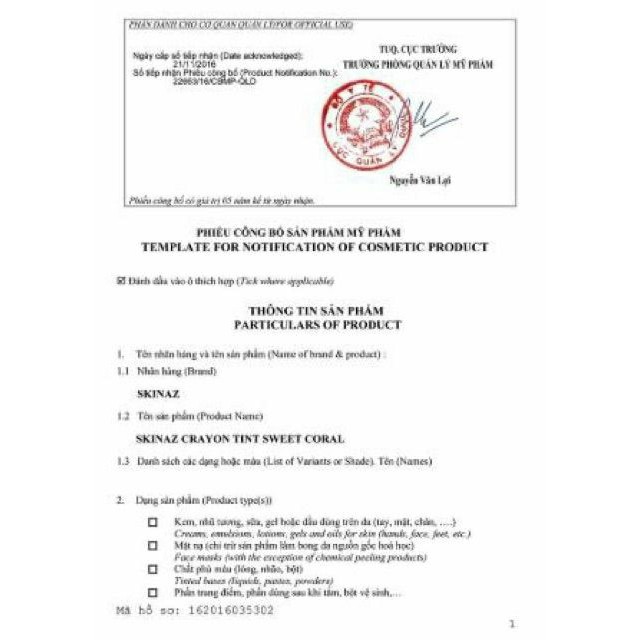 Son bút chì Crayon Tint Skinaz Hàn Quốc chính hãng 2.7g | BigBuy360 - bigbuy360.vn