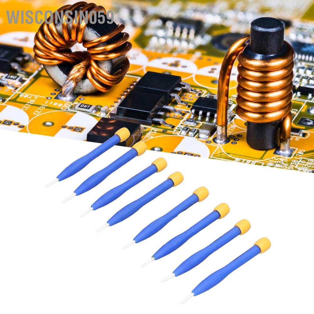 Wisconsin059 8PCS Screwdriver Set Zirconia Ceramic Insulated Handle Screwdrivers Slot and Cross Driver Bits