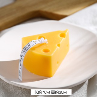 Nến sáp thơm 3x7cm hình miếng phô mai - Vàng