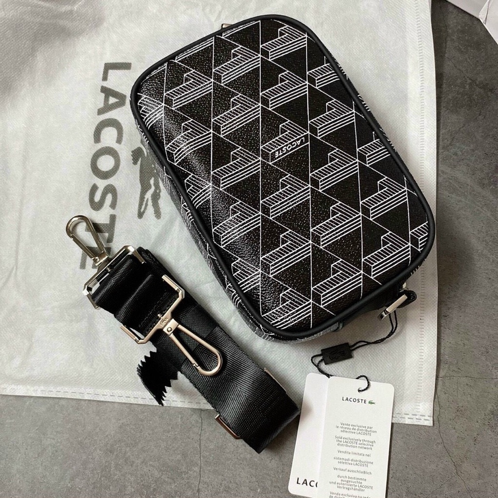 Túi nam đeo chéo Lacoste khóa gài cao cấp cá tính