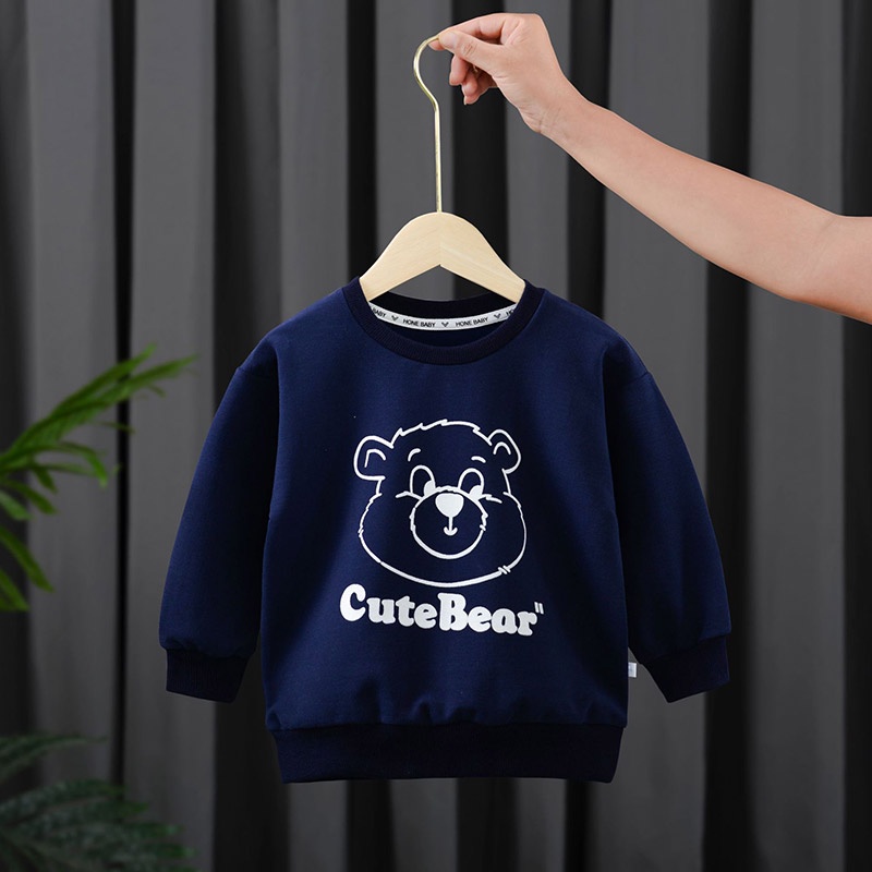 Áo thun AMILA tay dài in họa tiết hoạt hình dễ thương thời trang cho bé trai và gái