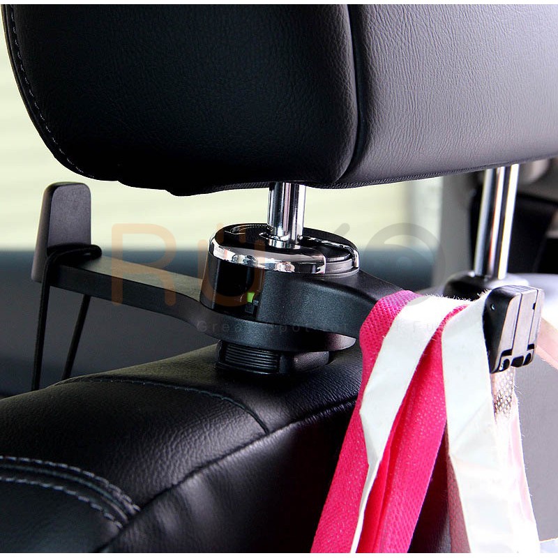 Móc kép treo đồ 2 đầu móc và kẹp giữ điện thoại cho xe hơi