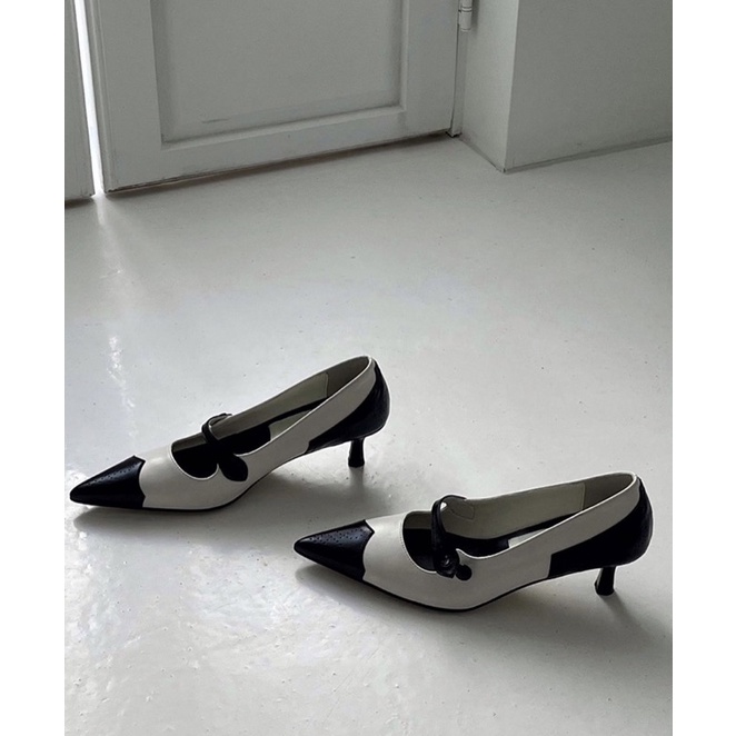 Giày nữ  mũi nhọn/ slingback nữ cao 5cm chất liệu da