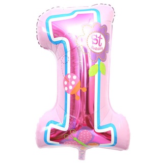 BÓNG SỐ 1 size 36cm màu hồng cho bé gái