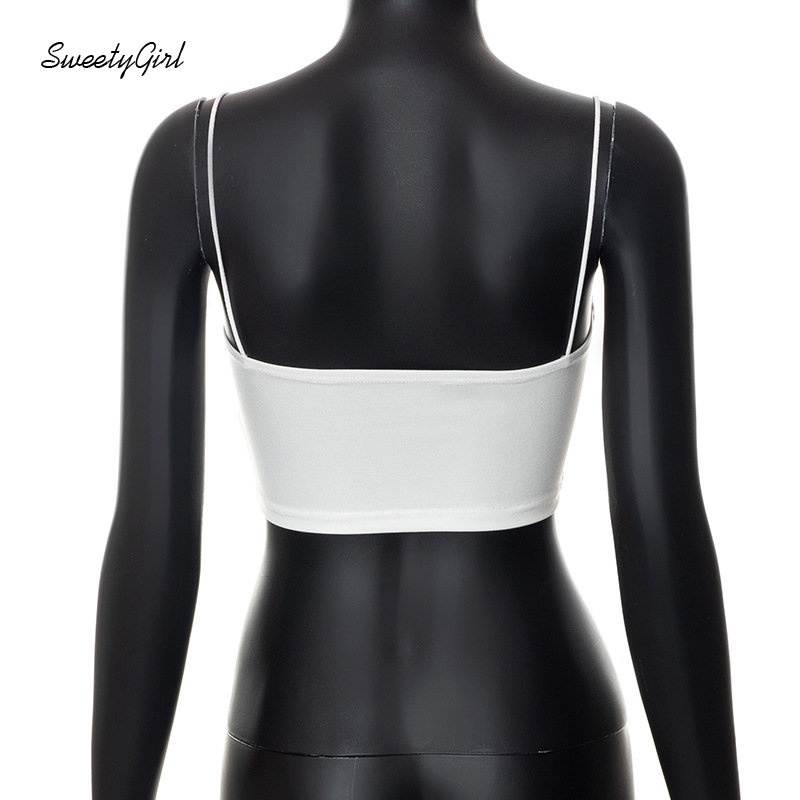 Áo Tank Top Hai Dây Màu Trắng Trơn Thời Trang 2022 Quyến Rũ Cho Nữ
