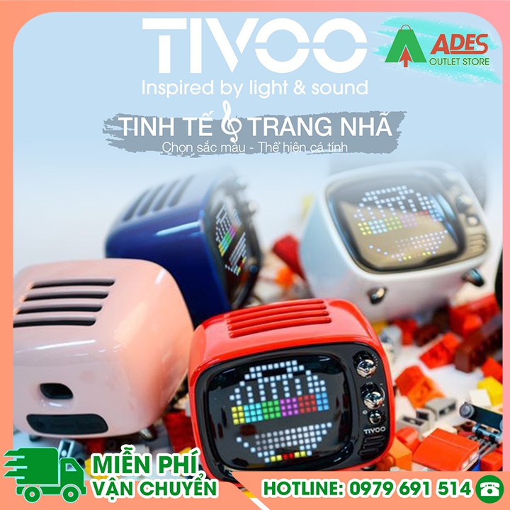 Loa Bluetooth Divoom Tivoo 6W - Bảo Hành Chính Hãng - Loa Không Dây, Hình Dáng Ti Vi Cổ - NEW 2021