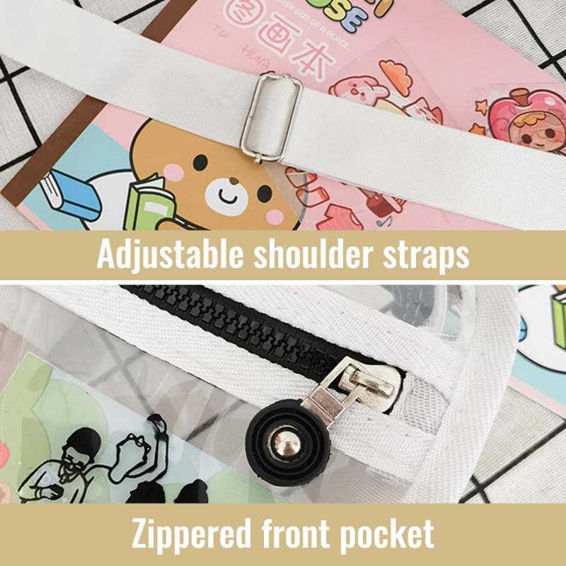 Túi Đeo Chéo Bằng Nhựa Trong Suốt Cỡ Nhỏ Chống Thấm Nước Thời Trang Cho Nữ