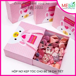 Hộp nơ kẹp tóc cho bé 18 chi tiết hn01