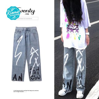 Quần jeans Nữ Lưng Cao In Họa Tiết graffiti Cá Tính