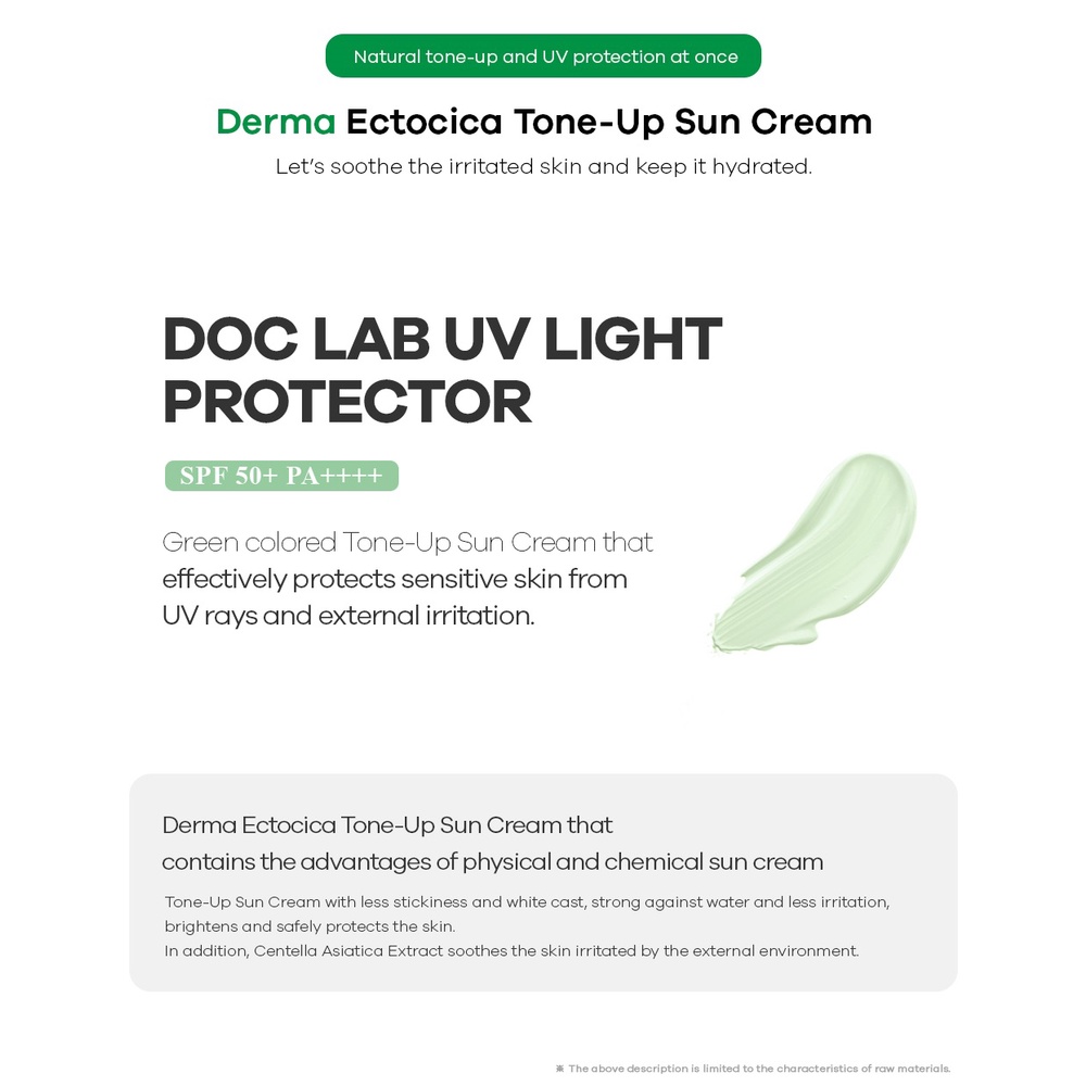 [Hàng mới về] Kem chống nắng Derma Ectocica SPF50+ PA++++ nâng tông da 50ml
