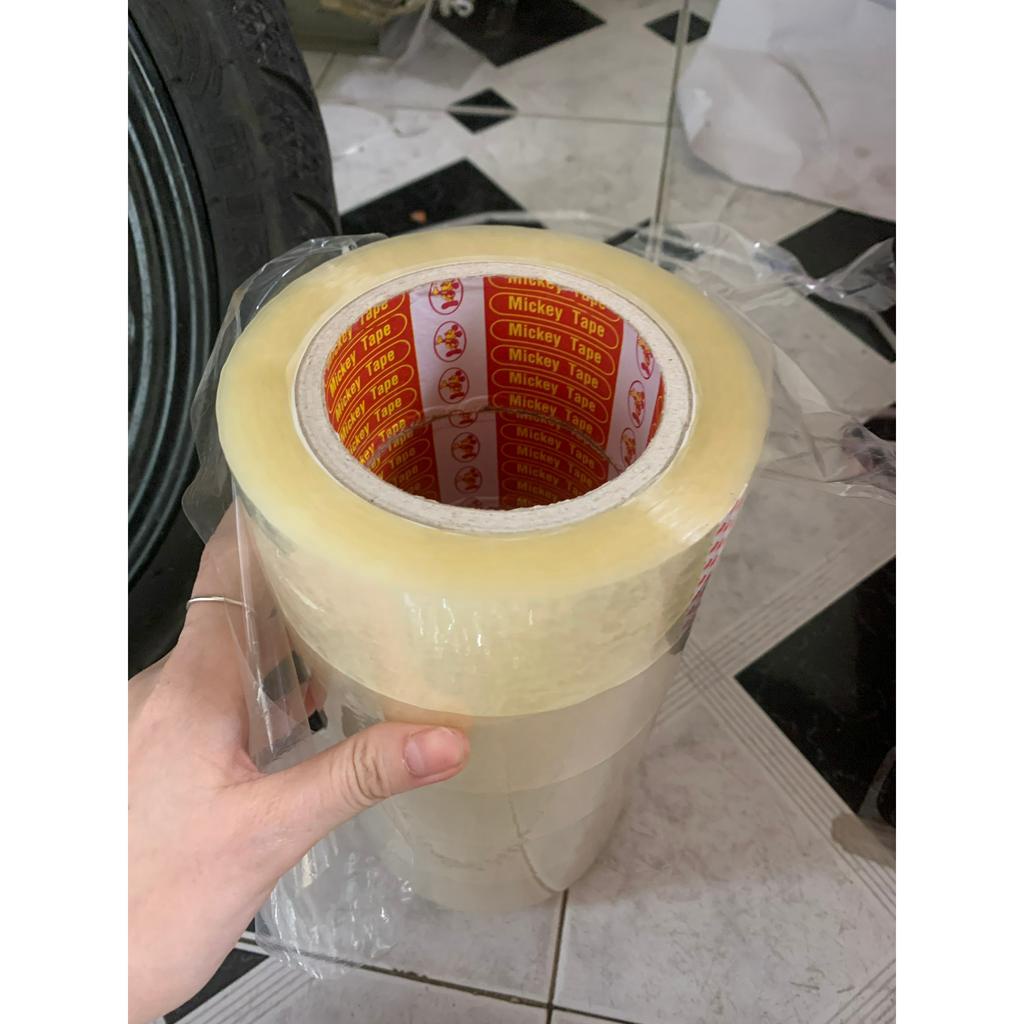 Combo 1 cây băng keo trong 1,7kg, 1 cắt băng keo 5cm x 200yard