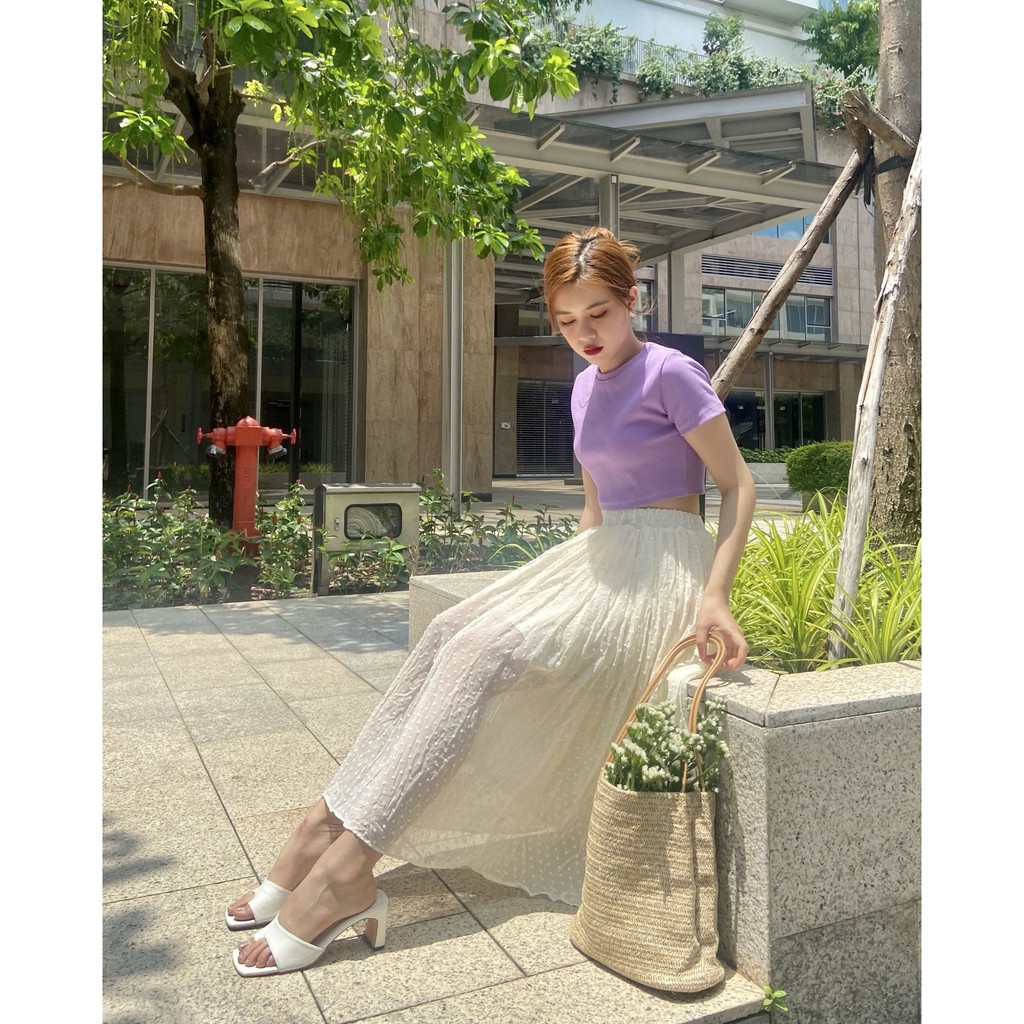 Chân váy chiffon hoa nhí, chân váy xoè dài hoa nhỏ | BigBuy360 - bigbuy360.vn