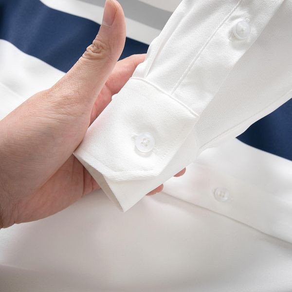 Áo Sơ Mi Trắng Phối Sọc Mr 94 cao cấp không nhăn không xù | BigBuy360 - bigbuy360.vn