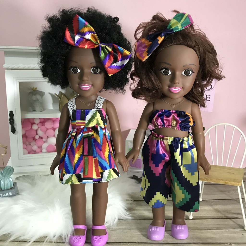 Búp Bê Tái Sinh Vinyl Da Đen Châu Phi  African Doll 35cm