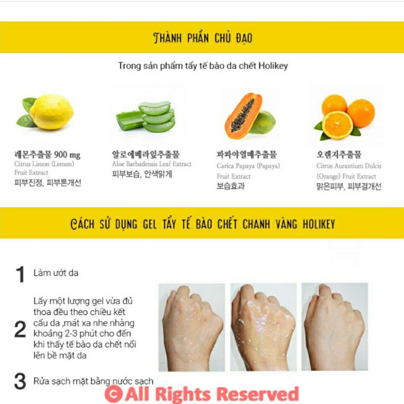 (GRAB / NOWSHIP) (DATE 01-01-2023) Gel Tẩy Da Chế.t Chanh Vàng Làm Trắng Cung Cấp Vit.amin C Holikey Lemon White Pee