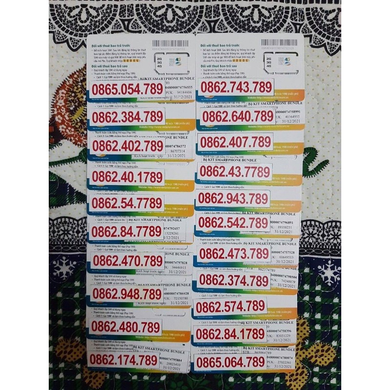 Sim Viettel số đẹp đầu 03,09 có gói v120