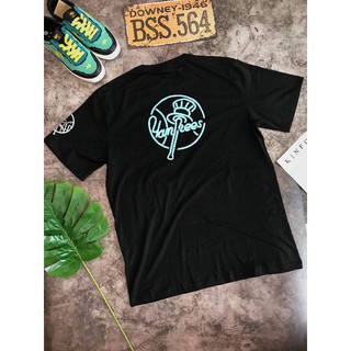 [Ảnh Thật] Áo Thun Yankees Đen Logo Xanh