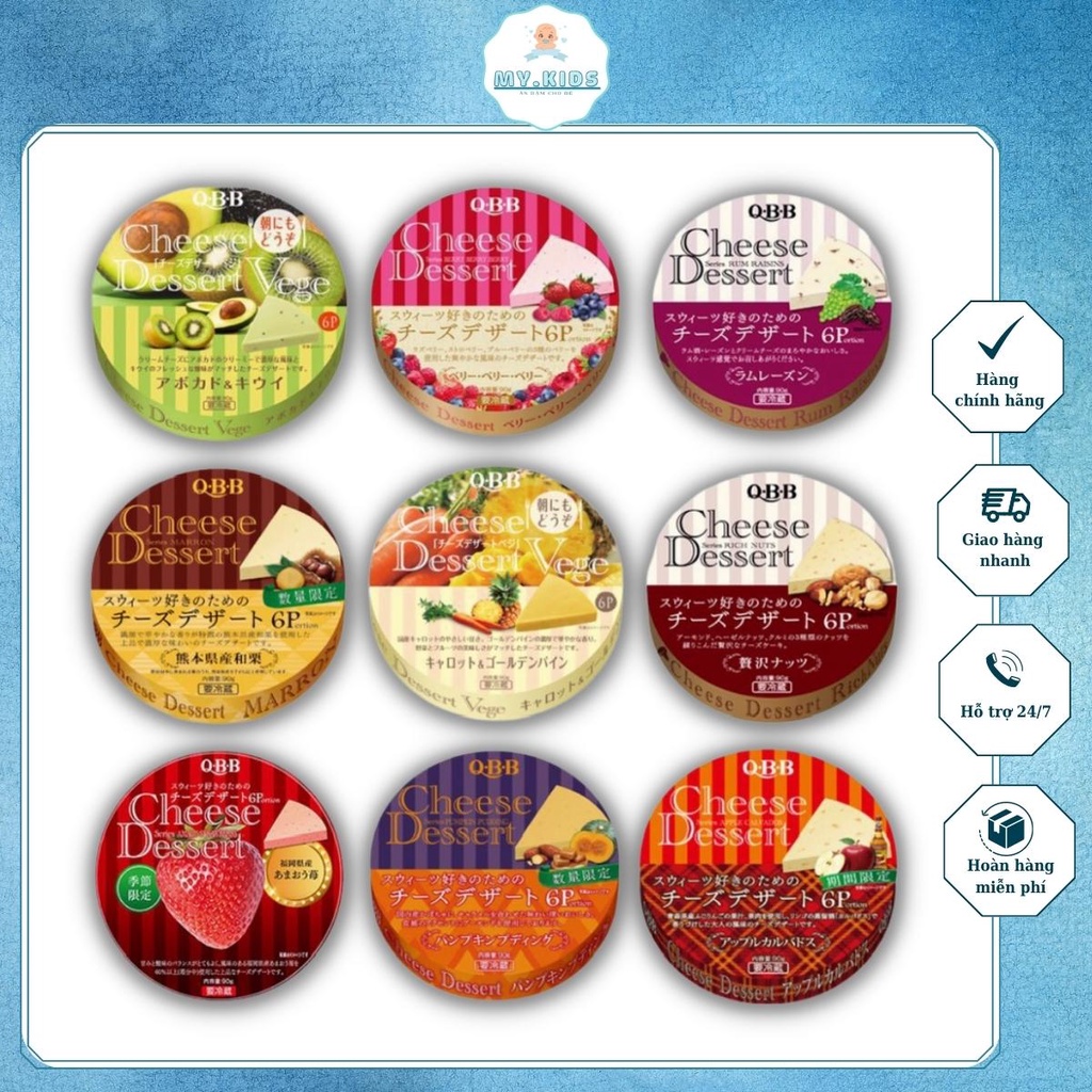 Phô mai QBB Nhật bản đủ vị 90gr cho bé