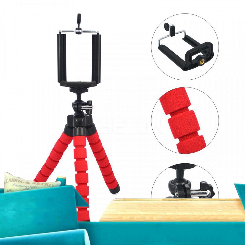 Tripod Bạch Tuộc 3 Chân Để Điện Thoại Để Bàn, Cầm Tay, Tặng Kèm Kẹp Điện Thoại