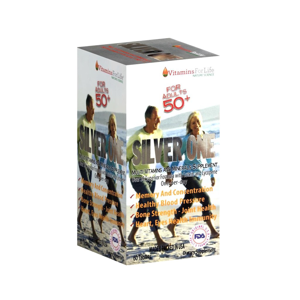 Viên Uống Silver One Hỗ Trợ Bổ Sung Vitamin Dành Cho Người Trên 50 Tuổi Hộp 60 Viên