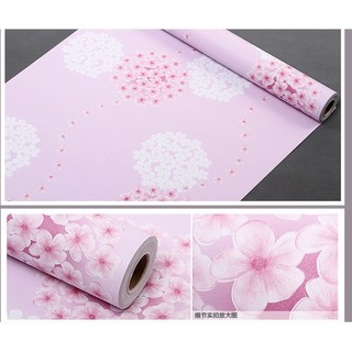 Decal 1m giấy dán tường hoa chùm trắng hồng