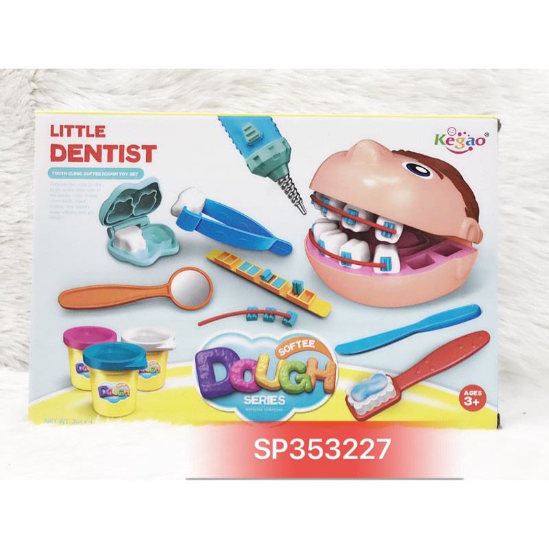 Khám răng bác đầu to- Bé nặn răng-little dentis-Dough