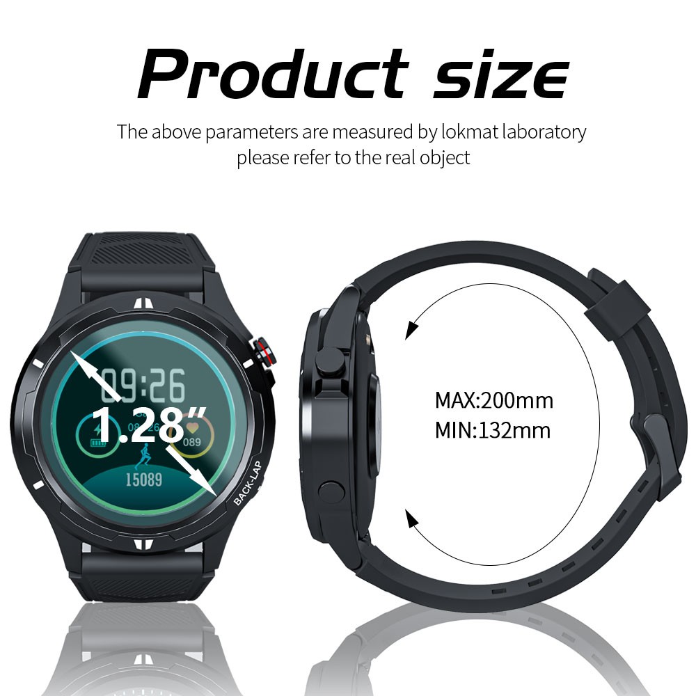 LOKMAT COMET 3 Smart Watch Touch Screen Life Waterproof Fitness Tracker Heart Rate Monitor Blood Oxygen Smartwatches For IOS Android