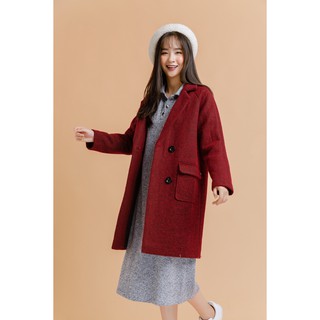 Áo khoác dạ nữ cổ bẻ - 92Wear