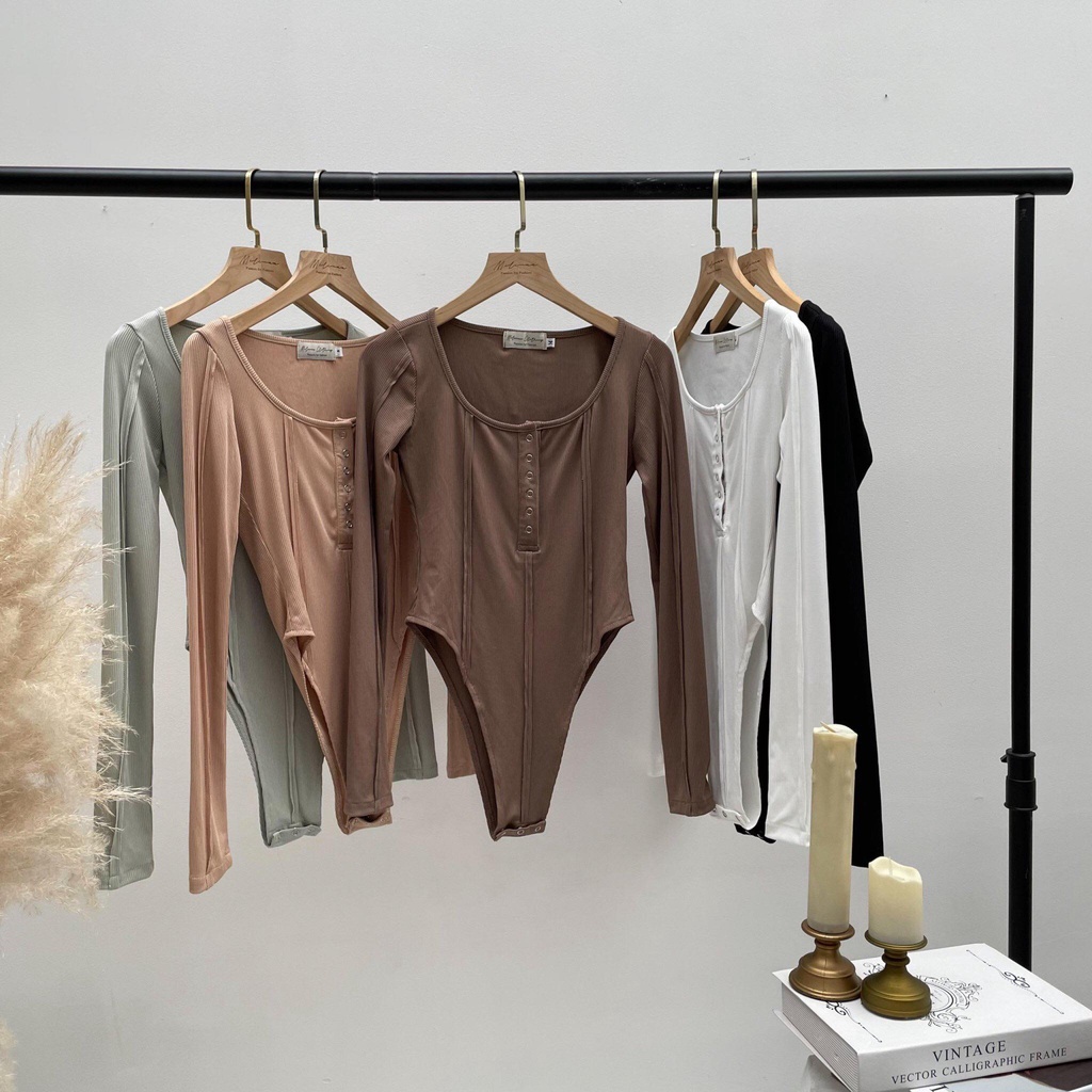 ▦❐▦BODYSUIT THUN GÂN TAY DÀI ĐÍNH CÚC BẤM C2220 | BigBuy360 - bigbuy360.vn
