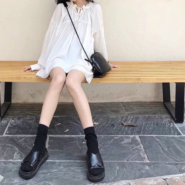 Áo babydoll form rộng oversize giấu quần ulzzang hottrend hottrend