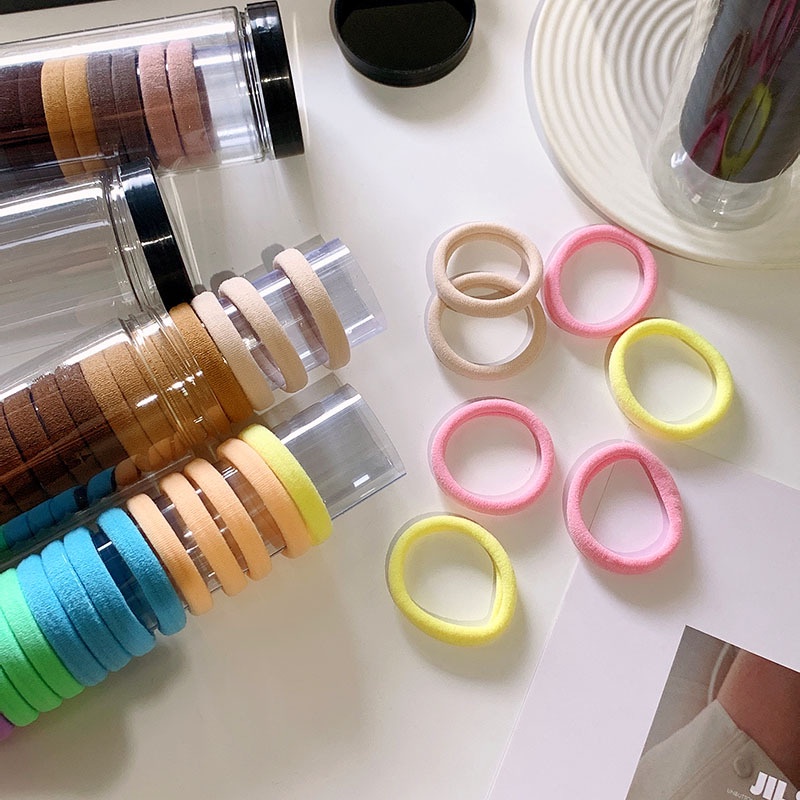 Set 20 dây buộc tóc cao su co giãn không đau nhiều màu sắc phong cách Hàn Quốc cho nữ