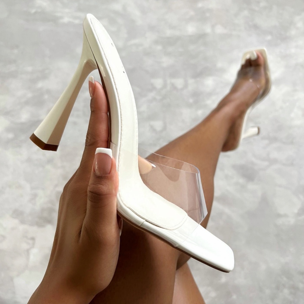 Giày Cao Gót Mũi Vuông Họa Tiết Da Ngựa Vằn Trong Suốt Thời Trang Cho Nữ Size 35-42 4.53 Inch