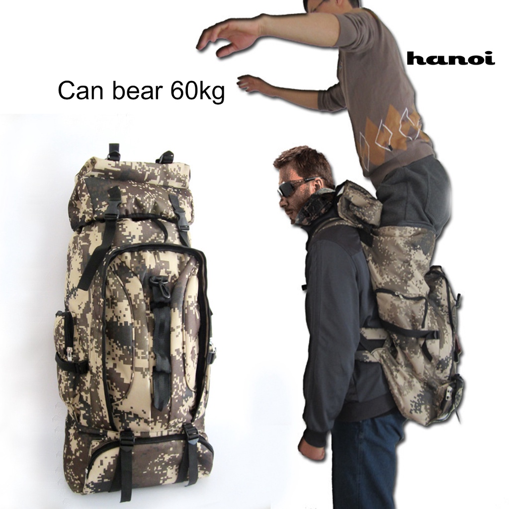 Balo leo núi chống thấm nước họa tiết rằn ri dung tích 90L