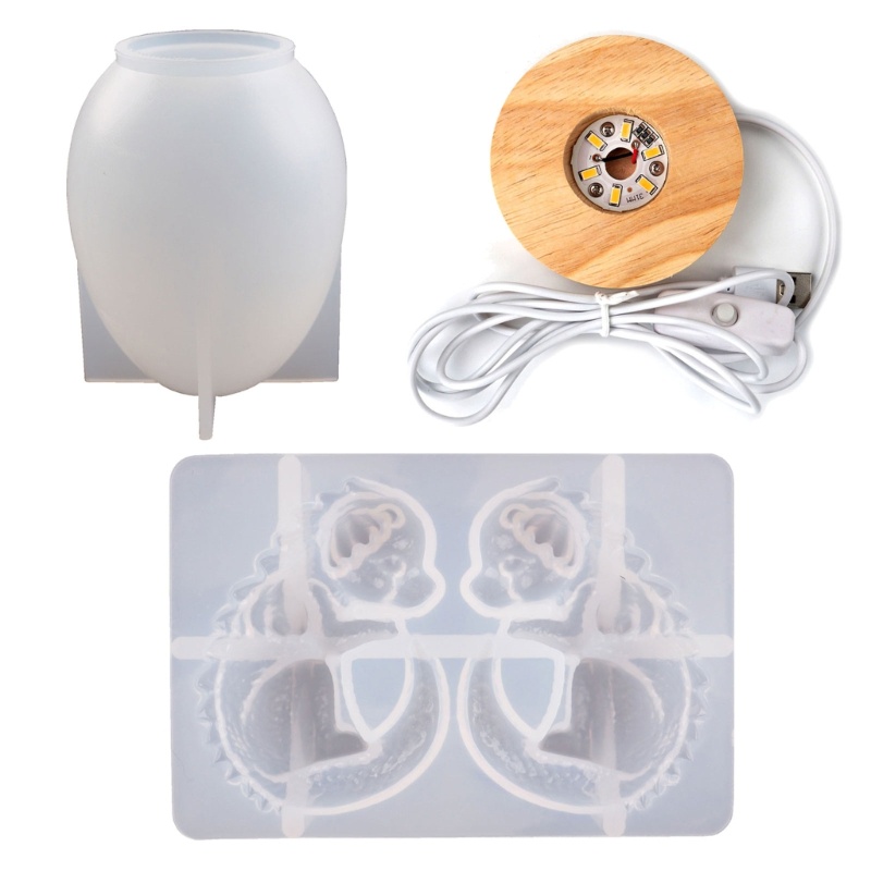 Khuôn Silicone Hình Trứng Rồng 3D Làm Đèn Ngủ