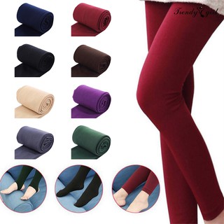 Quần legging lửng màu trơn giữ ấm dành cho nữ