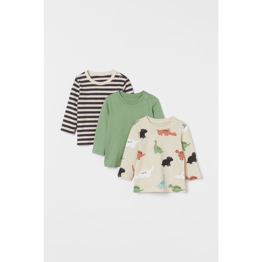 Set 3 áo cotton bé trai HM auth
