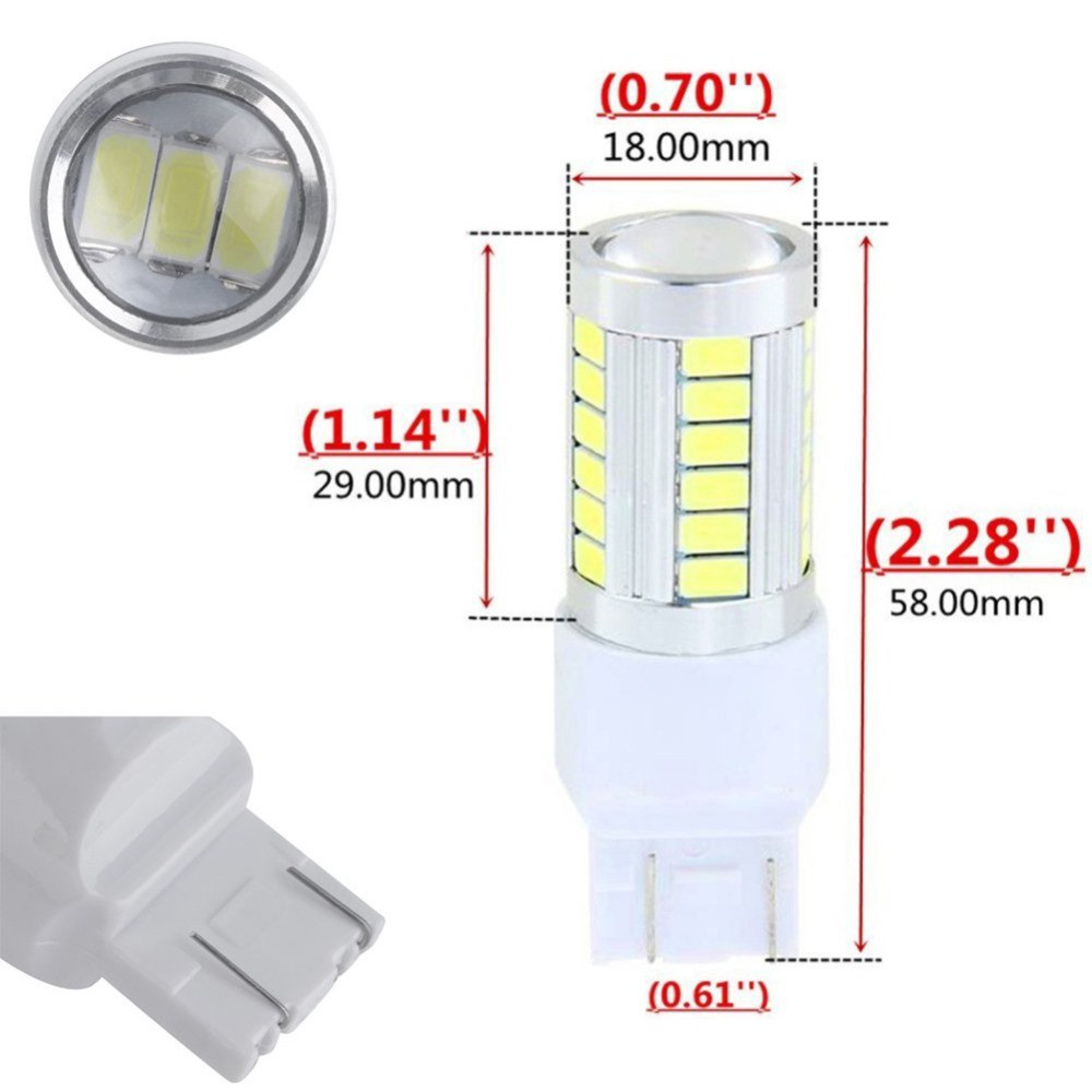 Đèn Led Phanh Xe Hơi T20 7443 W21/5W 33 Smd 5630 5730 21/5v