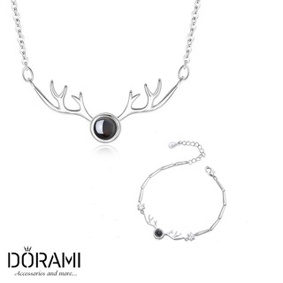 HOT TREND 2019 - Combo dây chuyền + lắc tay tỏ tình trăm kiểu biểu tượng hươu may mắn