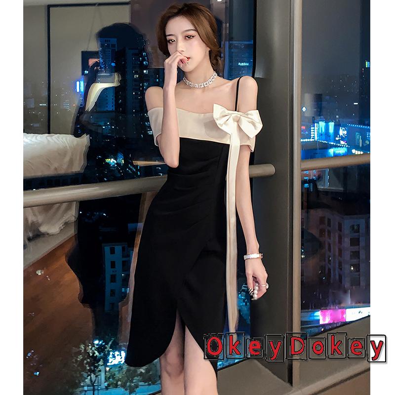 Đầm Hai Dây Dáng Dài Đính Nơ Phong Cách Pháp Thời Trang Mùa Hè Cho Nữ