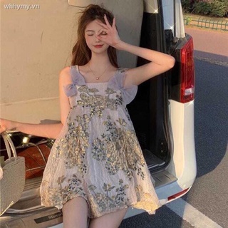 Đầm Búp Bê Hai Dây Phối Nơ Cho Nữ