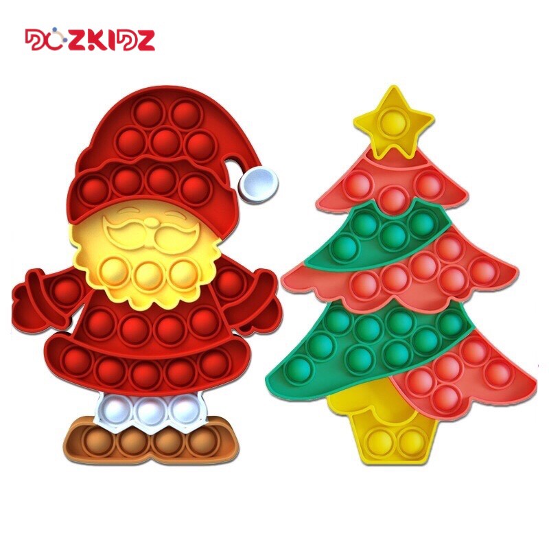 Đồ chơi trẻ em Pop it Size15x20cm hình ông già Noel, cây thông Noel cho bé yêu - Dozkidz