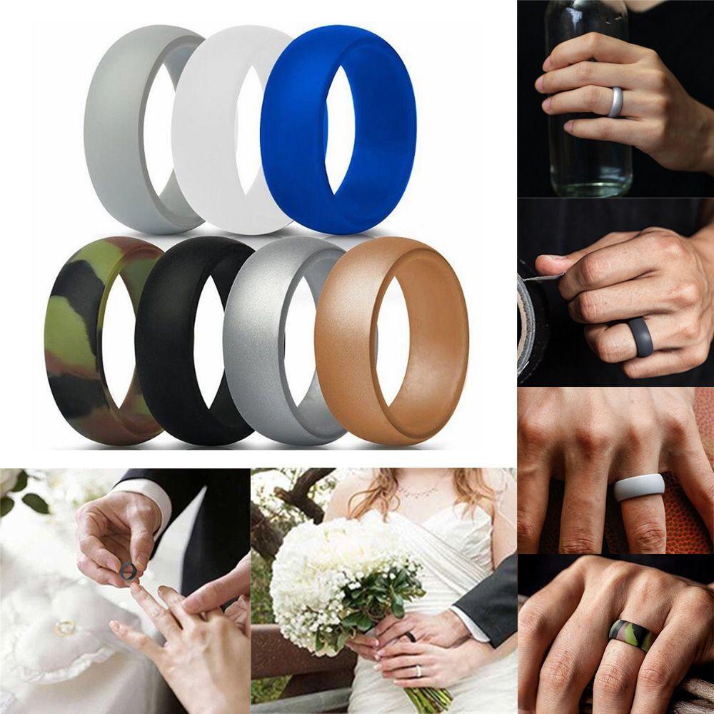Nhẫn Silicone Đính Đá Thoải Mái Thời Trang Unisex