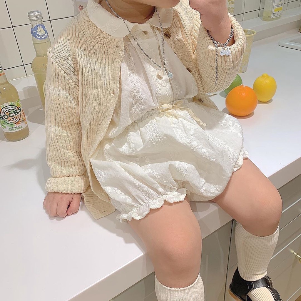 Bộ áo tay dài / tay ngắn + quần sọt thời trang Hàn Quốc MzM1 cho bé gái