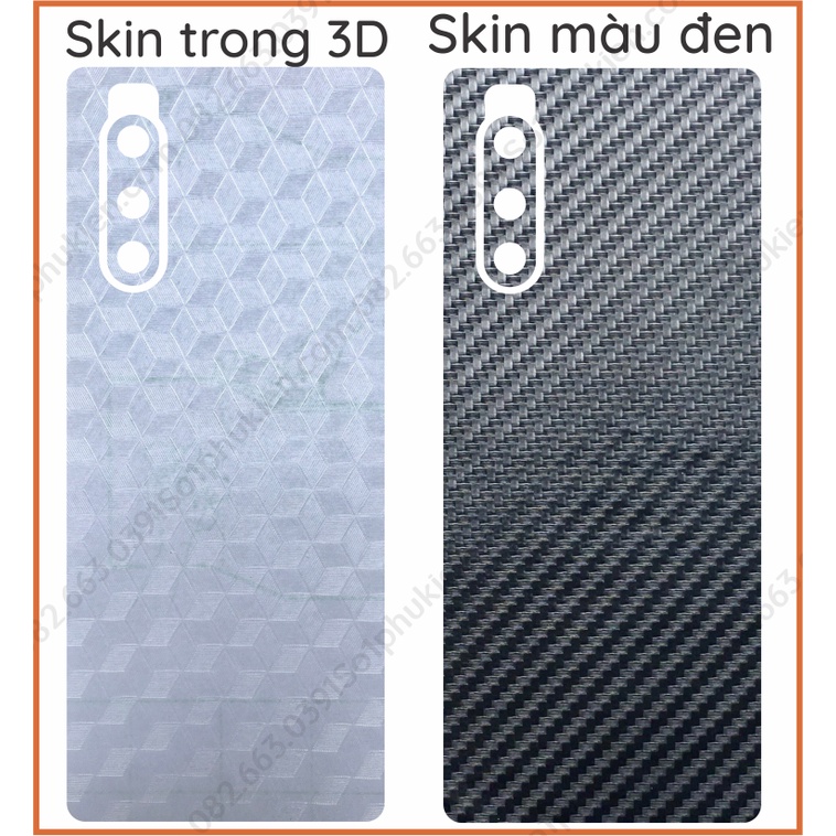 Miếng dán mặt lưng kèm cam skin carbon Sony Xperia 5 / 5+ (5 plus) / 5 II (5II) / 5 III (5III)