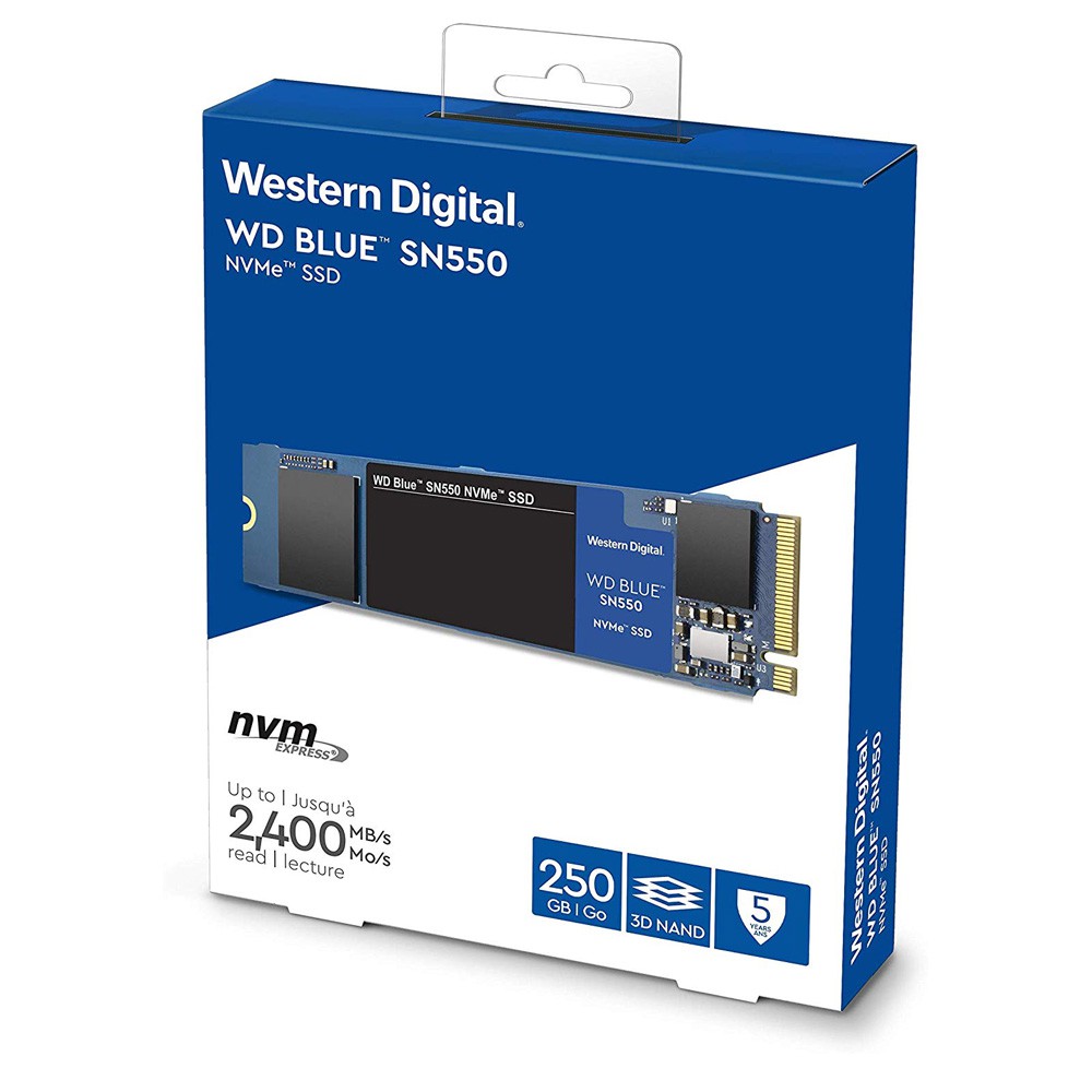 Ổ Cứng SSD WD - SN550 - BLUE (M2) - 250Gb 500gb 1TB - PCIe Gen 3 8Gb/s - Hàng Chính Hãng