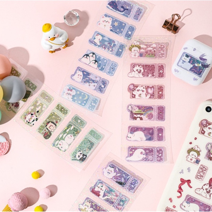 Miếng dán trang trí sổ tay hình động vật hoạt hình nhật bản sáng tạo