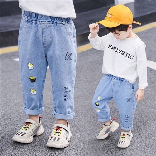 Quần Jeans Dài Thời Trang Dành Cho Bé Trai Gái 2-8 Tuổi