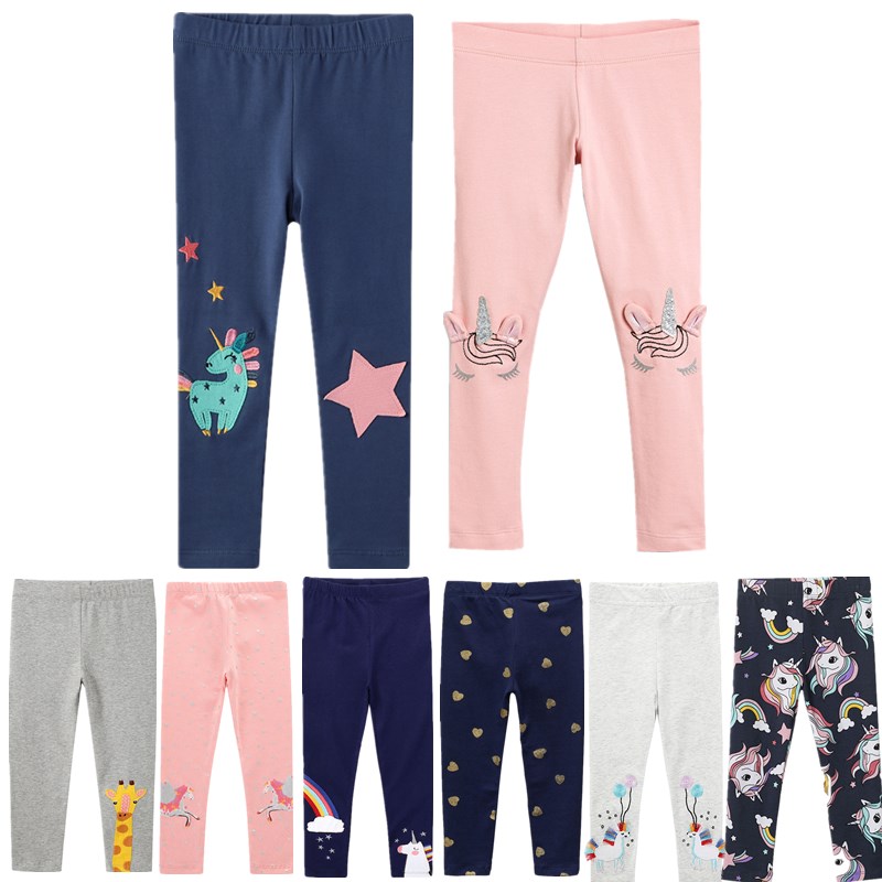 Quần Legging In Hình Kỳ Lân Cầu Vồng Cho Bé 3-8 Tuổi